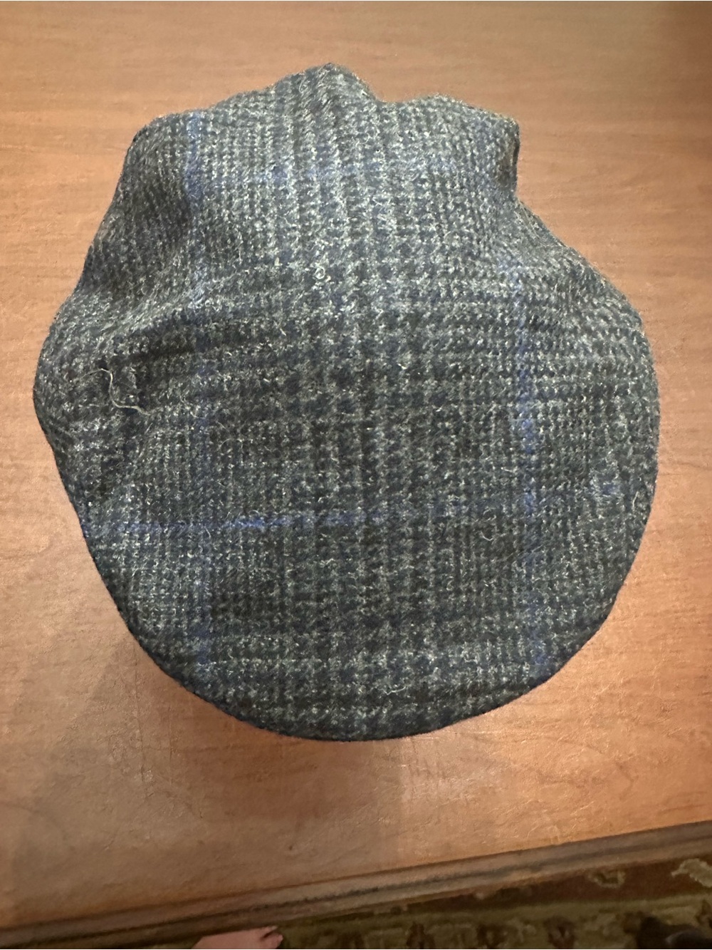 NWOT! Mucros Weavers Irish Tweedy Wool Mens XL Cap -Blue Herringbone Flat Cap